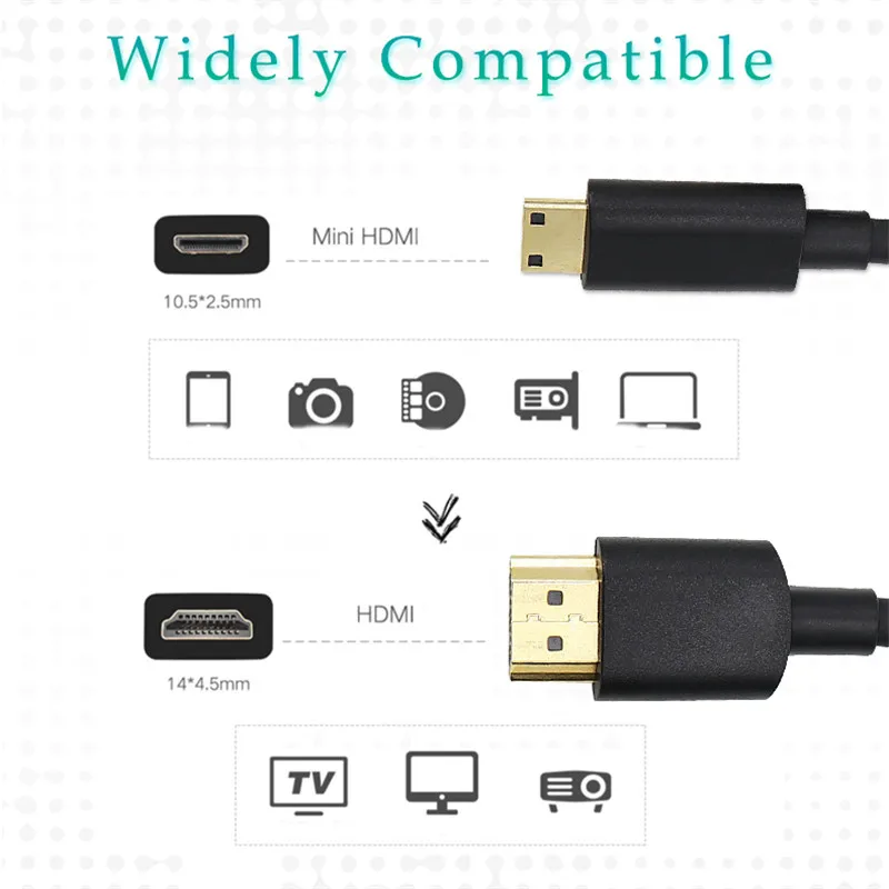 Micro HDMI совместимый кабель Mini штекер для проектора GoPro Sony цифровой экран tvbox 1 5