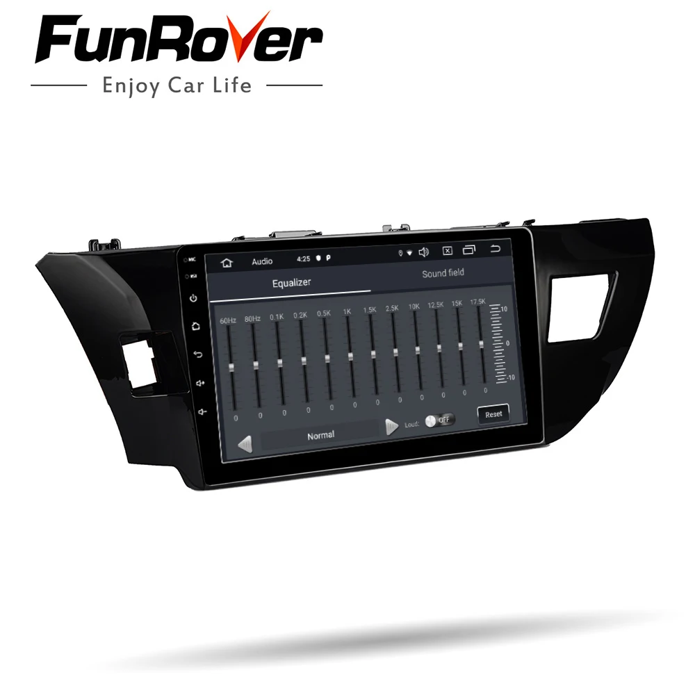 Funrover 2.5D+ ips 2 din Автомобильный Радио мультимедийный плеер Android 9,0 для Toyota Corolla 2013- dvd НАВИГАЦИЯ gps autovedio RDS BT