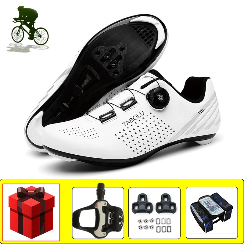 Breathable Road Bike Shoes Men Self-locking Wear-resistant Cycling Sneakers Add Pedals Sapatilha Ciclismo Bicycle Footwear