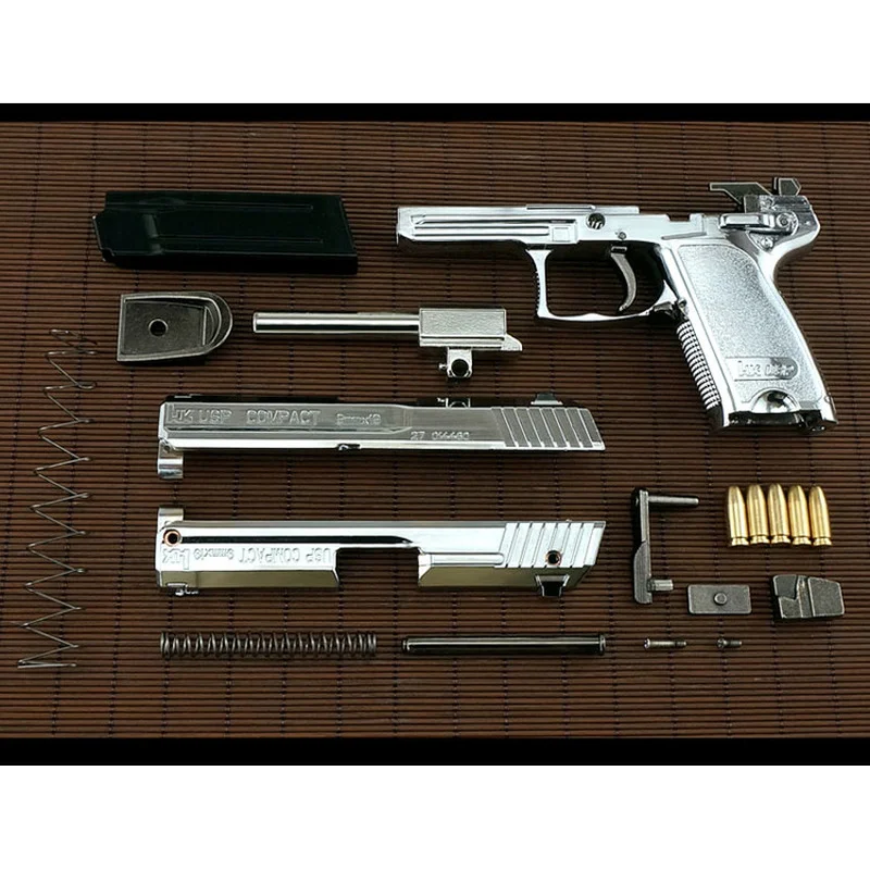 1:2.05 Alloy Metal USP Miniature Model Gun Pistol Toy Detachable Cartridge Case Throwing Can Not Shoot Collection Gift | Дом и сад