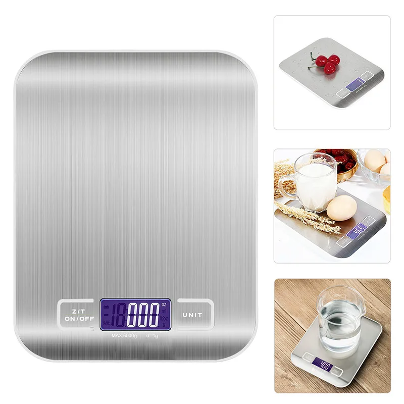 

22 LB / 10000g Electronic Kitchen Scale Digital Food Scale Stainless Steel Weighing Scale LCD High Precision Measuring Tools