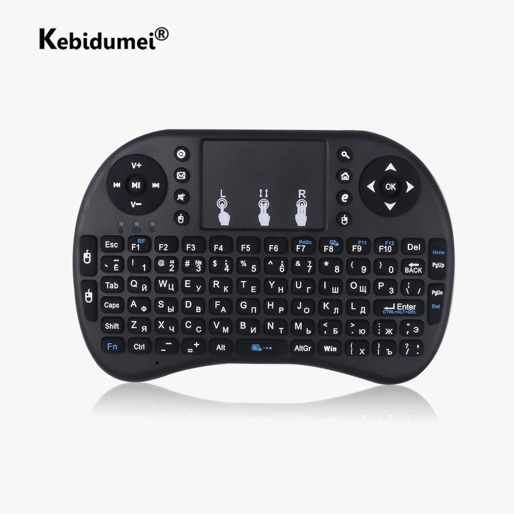 Russian English Version i8 Keyboard 2.4GHz Wireless USB Receiver Air Mouse With Touchpad Handheld Work With Android TV BOX PC