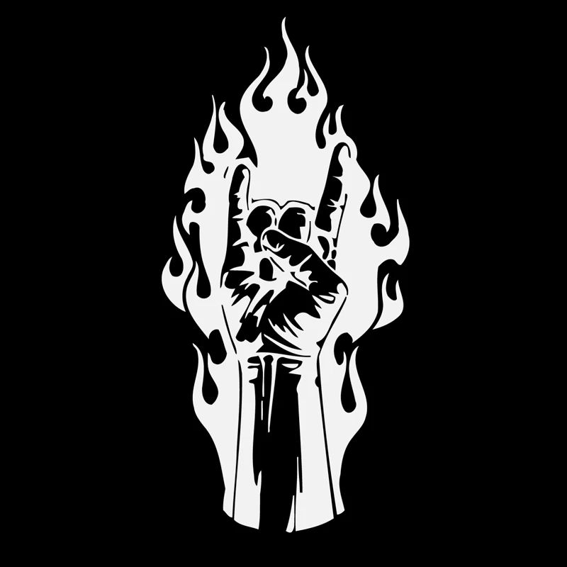 

Volkrays Fashion Car Sticker Rock Metal Music Hand accessories reflective waterproof sunscreen Vinyl decal,13cm*5cm