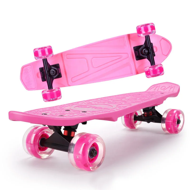 22 Inch double Tilt Skateboard Flash Wheel Plastic Cruiser Fish Board Complete Assembled Ready To Ride Outdoor Sport Toy Scooter