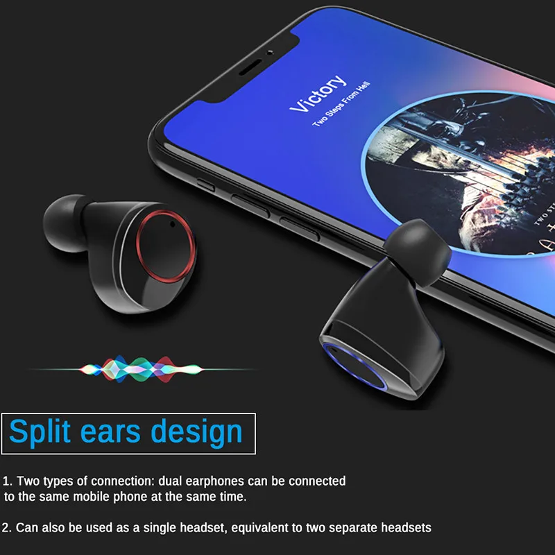 Наушники-вкладыши TWS с Беспроводной наушники X11 Bluetooth 5 0 Мощность Дисплей