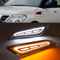 led drl flowing turning light signal lamp chrome side vents side fender for nissan patrol y62 armada 2014 2017 2018 2019 2020