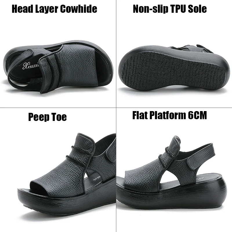 Сандалии OUKAHUI женские на платформе и толстой подошве модные босоножки из