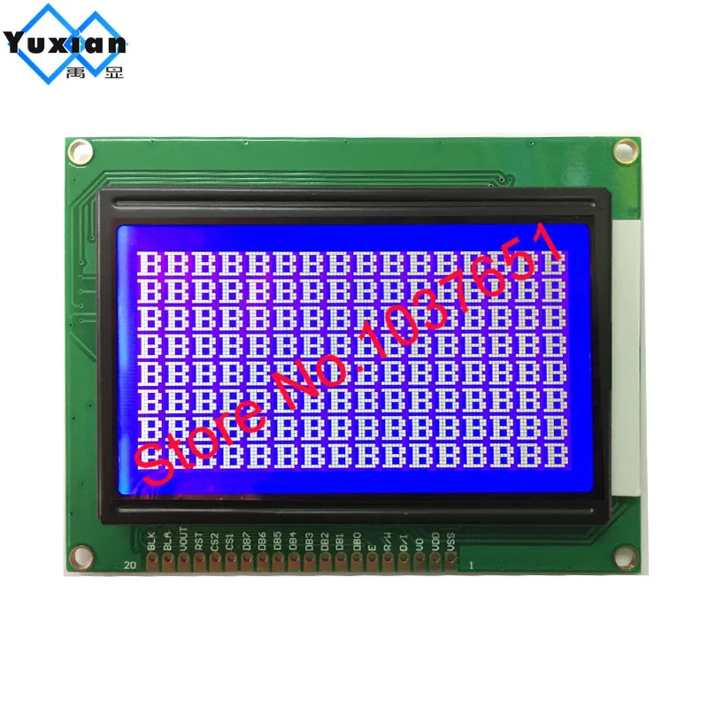 12864 ЖК-дисплей модуль 5v цвет зеленый, синий NT7108 12864A 20pin Горячая распродажа