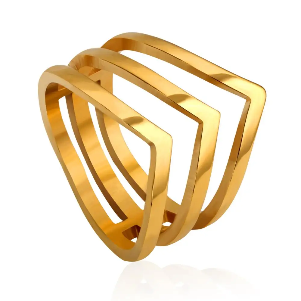 Роскошные ювелирные изделия со стрелкой циркониевые кольца из нержавеющей стали