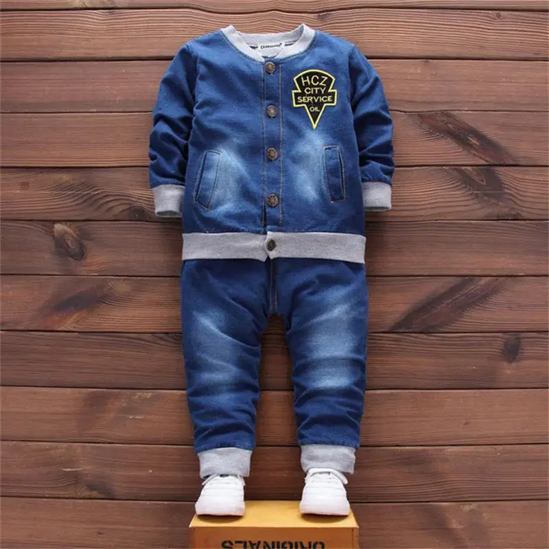 2022 Fashion Autumn Baby Boys Clothes Set Boys Sport Suit Children Sets Kids Clothes Denim Clothes For Boys Clothing 1 3 4 Year