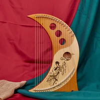 kit small instrument harp music lyre veneer wood solid wood mahogany frends dulcimer notes lira strumento music tools hx50sq