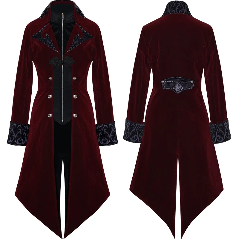 Женское платье в стиле ретро для косплея черное смокинг викторианском с