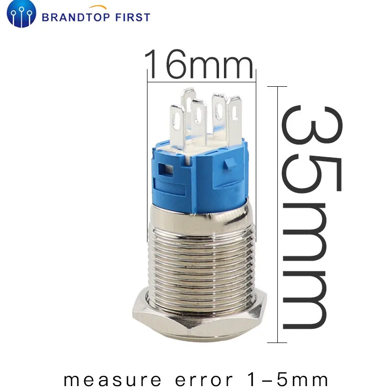 Металлический кнопочный переключатель 16 мм для приборной панели с символом под