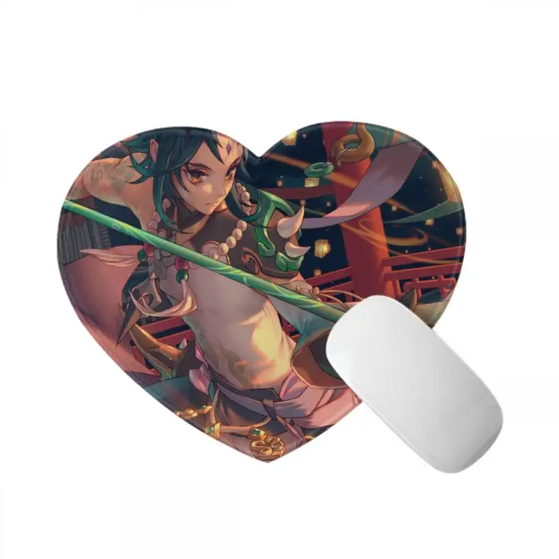 

Cute Anime Genshin Impact Laptop Computer Mousepad Cartoon Cute Mouse Pad 24*20Cm Heart-shaped mouse pad for Mouse Mice Mat