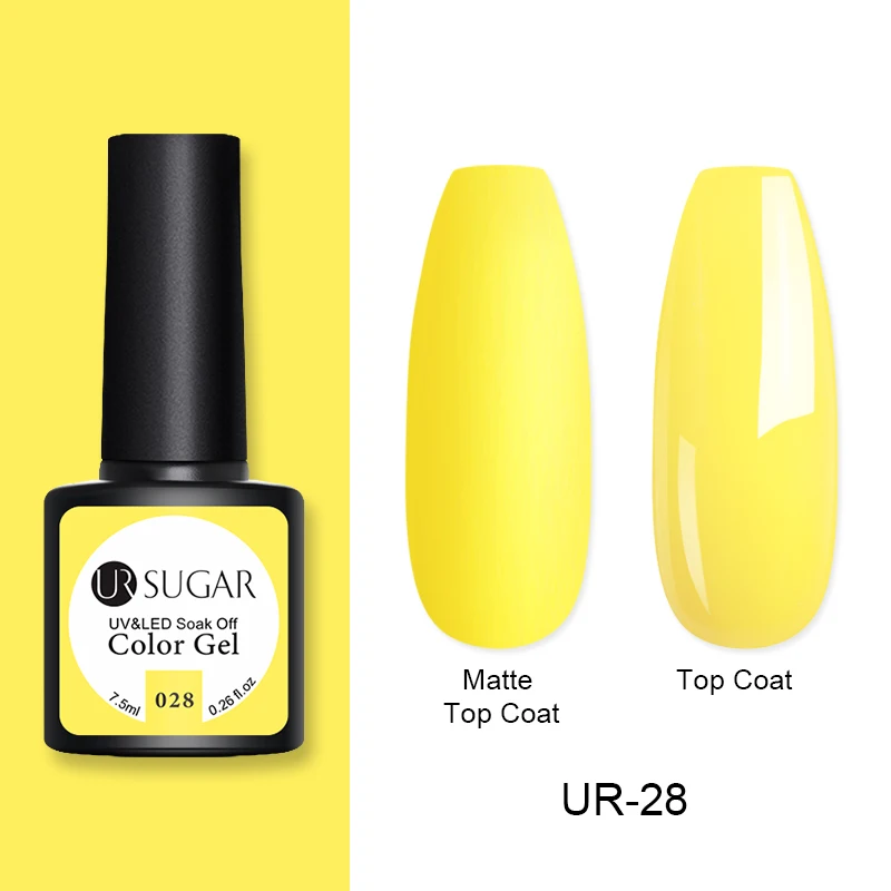 028 Ur Sugar 7,5 мл матовый термальный Гель-лак матовый эффект Температура Изменение цвета замочить от УФ-Гель-лак для маникюра гель-арт для ногтей - Цвет: 028