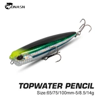 onasn realis pencil topwater fishing lures 65mm 100mm floating surface swimbaits wobbler hard baits for bass pike fishing tackle