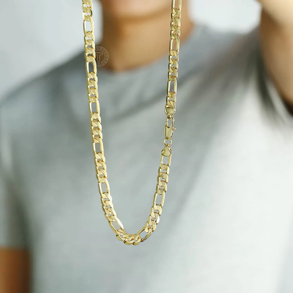 Мужская цепочка на шею Davieslee позолоченная для мужчин DLGNM53|chain necklace|men chain necklacenecklace