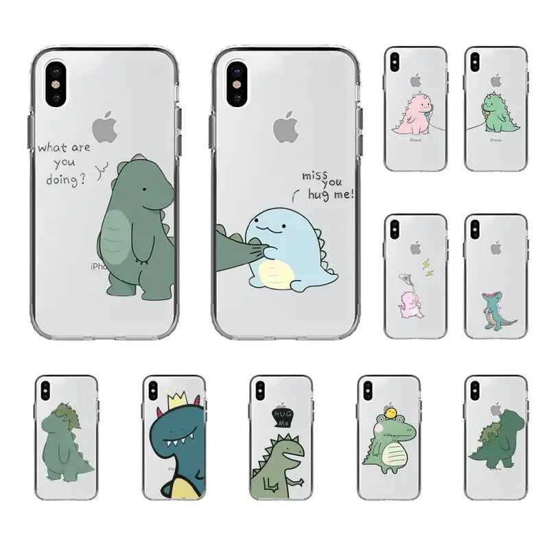 

Cute Cartoon Animal Dinosaur Phone Case for iphone 13 8 7 6 6S Plus X 5S SE 2020 XR 11 12 pro XS MAX