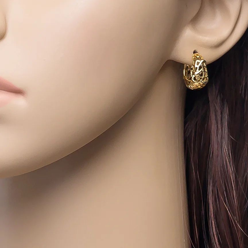 Металлическое кольцо ажурные серьги цвет 585 розовое золото вечерние праздничные