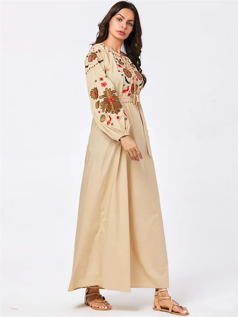 Женское платье с цветочной вышивкой Длинное Макси ДРАПИРОВАННОЕ кафтан нового