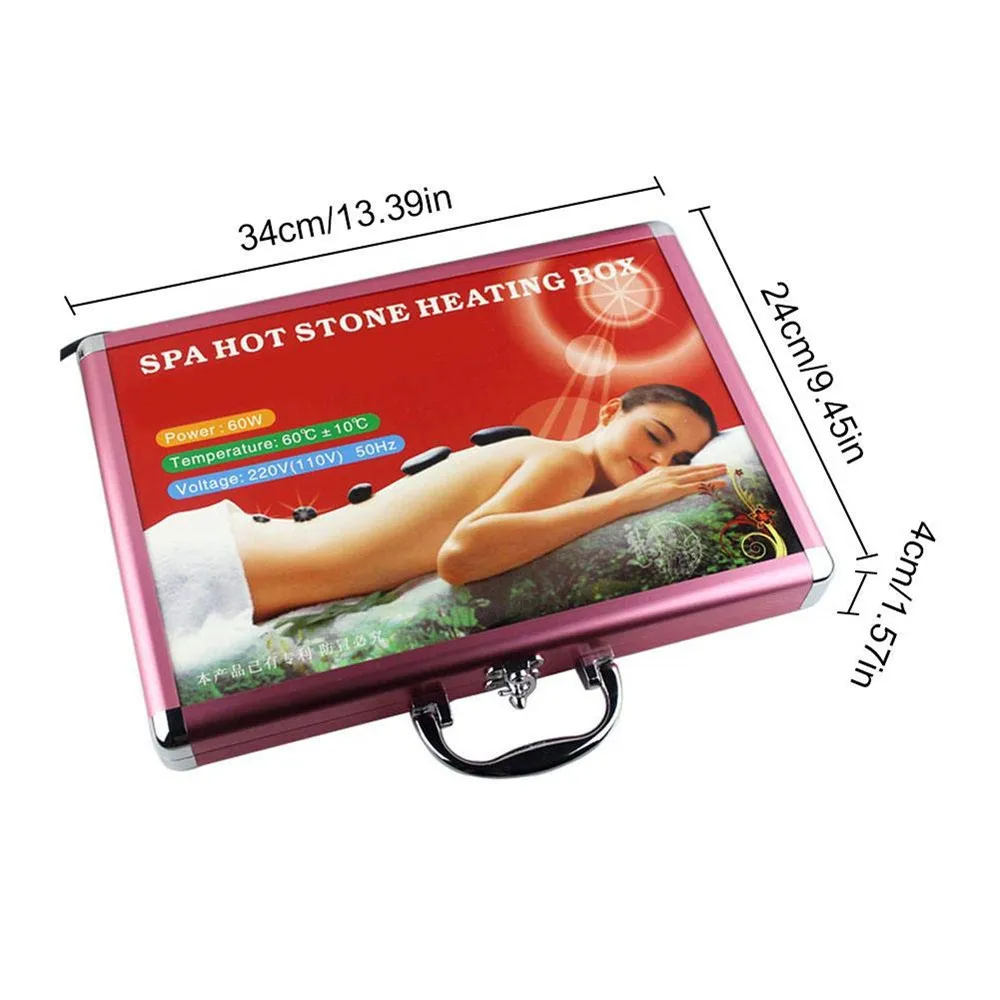 

20 Pcs Hot Stone Massage Set Heater Relieve Stress SPA Solan Health Care Lava Basalt Round Massage Tool Stones US Plug
