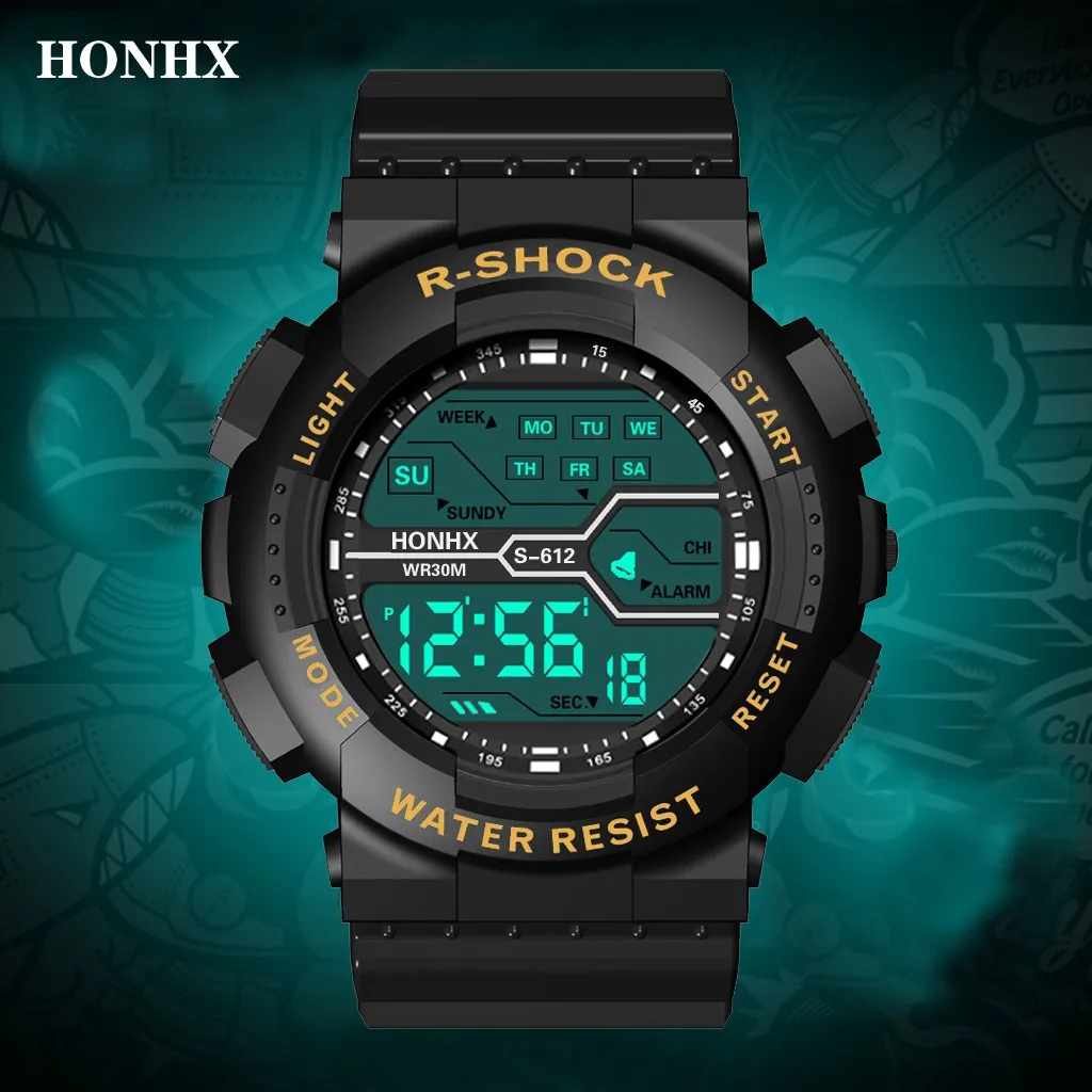 Reloj Hombre часы мужские модные водонепроницаемые мальчик ЖК цифровой секундомер