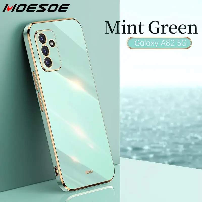 

Luxury Square Plating Soft Silicone Case For Samsung Galaxy A52 A72 5G A22 A32 A82 Quantum 2 Shockproof Camera Protection Cover