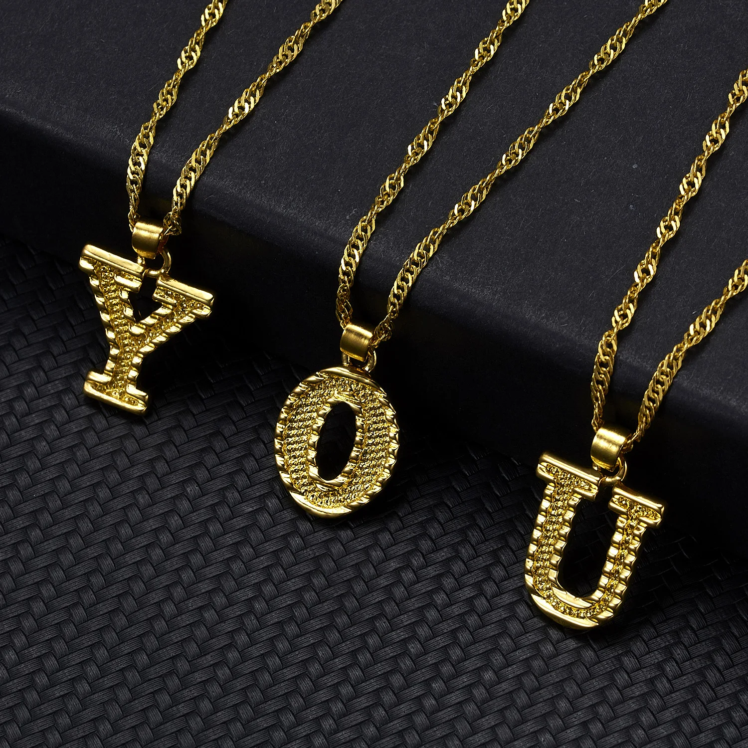 Ожерелье золотого цвета с буквами инициала для женщин и мужчин ювелирное изделие