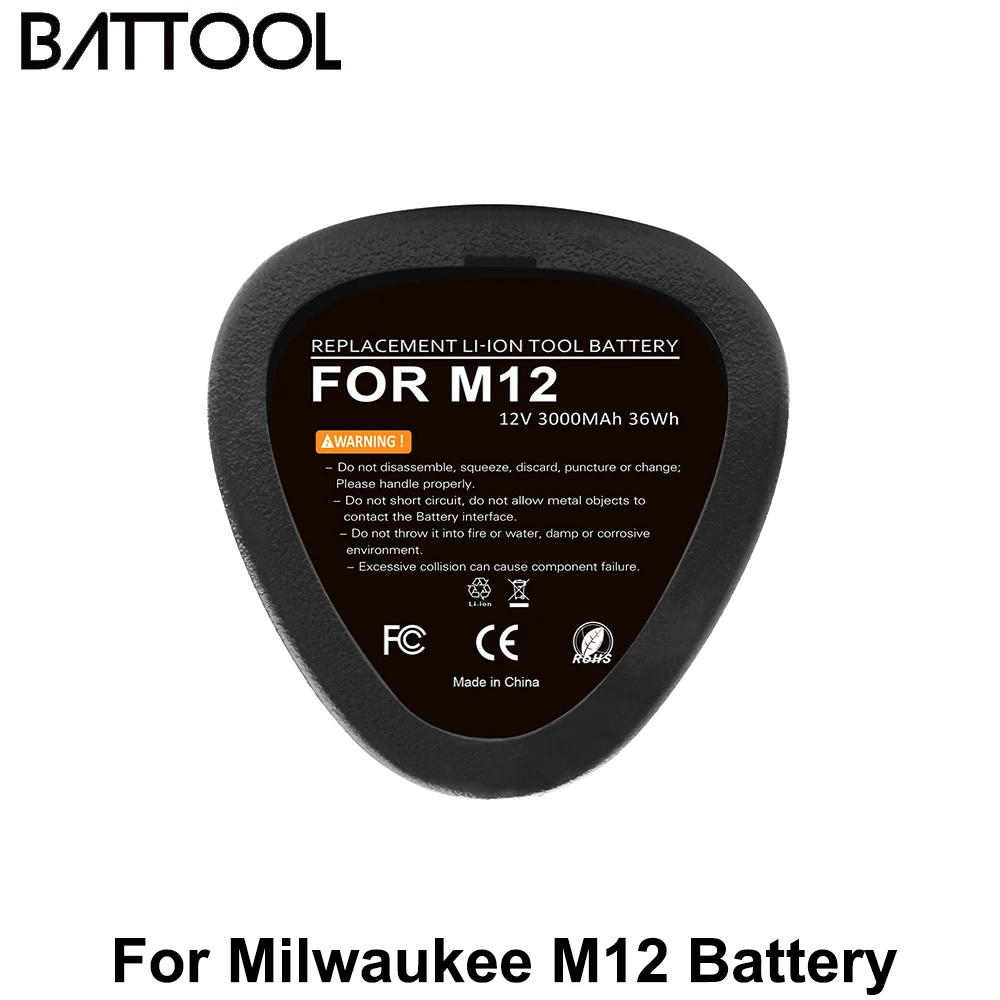

BATTOOL 12 2402 Milwaukee M12 XC 48-11-2411 48-11-2401 48-11