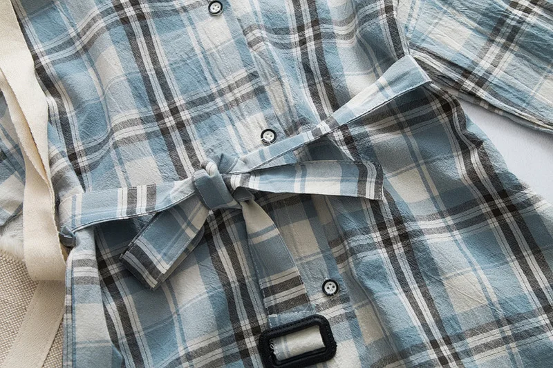 Подростковая модная Длинная блузка в клетку для маленьких девочек топы с