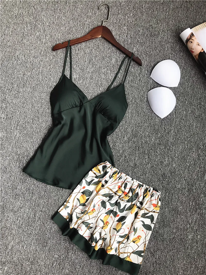 Пижамные комплекты без рукавов с цветочным принтом одежда для сна пижама