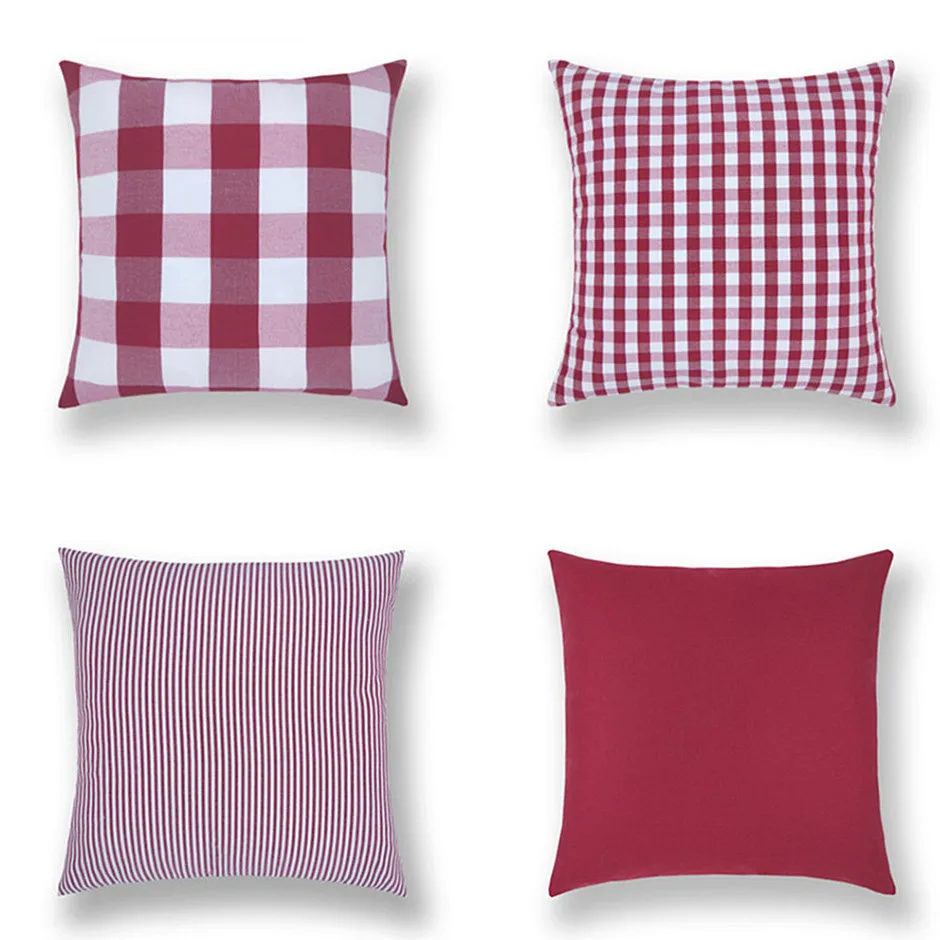 

Новинка, однотонный чехол для подушки, розовый, желтый чехол для подушки, льняная декоративная подушка для гостиницы, модная клетчатая поду...
