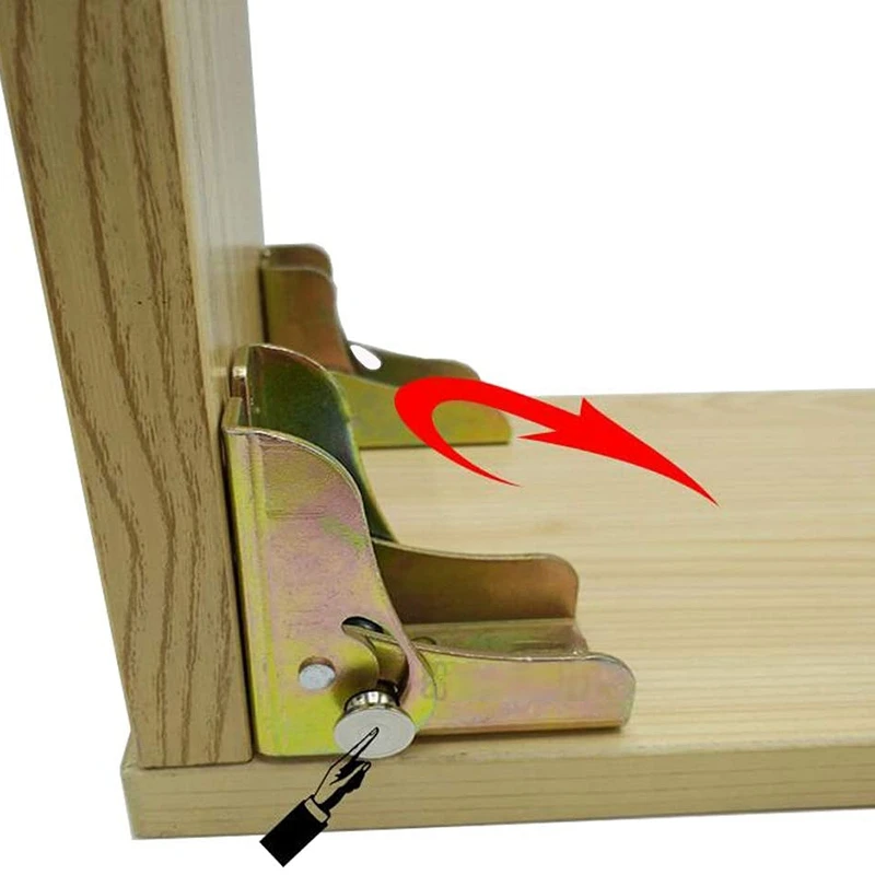 

4Pcs Folding Table Legs Bed Support Brackets Foldable Furniture Leg Feet Lock 2.4 inch Height with Springs