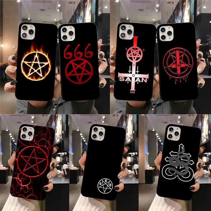 Чехол для телефона с пентаграммой 666 дьявольский сатанический iphone 12 pro max 11 XS MAX 8 7 6
