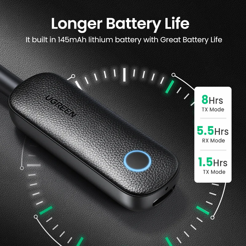 UGREEN 2-in-1 Bluetooth Adapter Transmitter Receiver AUX 5.0 Wireless 3.5mm Stereo for Earphones TV Car Audio | Электроника
