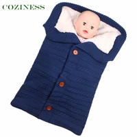 coziness autumnwinter baby stroller sleeping bag outdoor button babies knitted sleeping bags wool plus velvet padded quilt