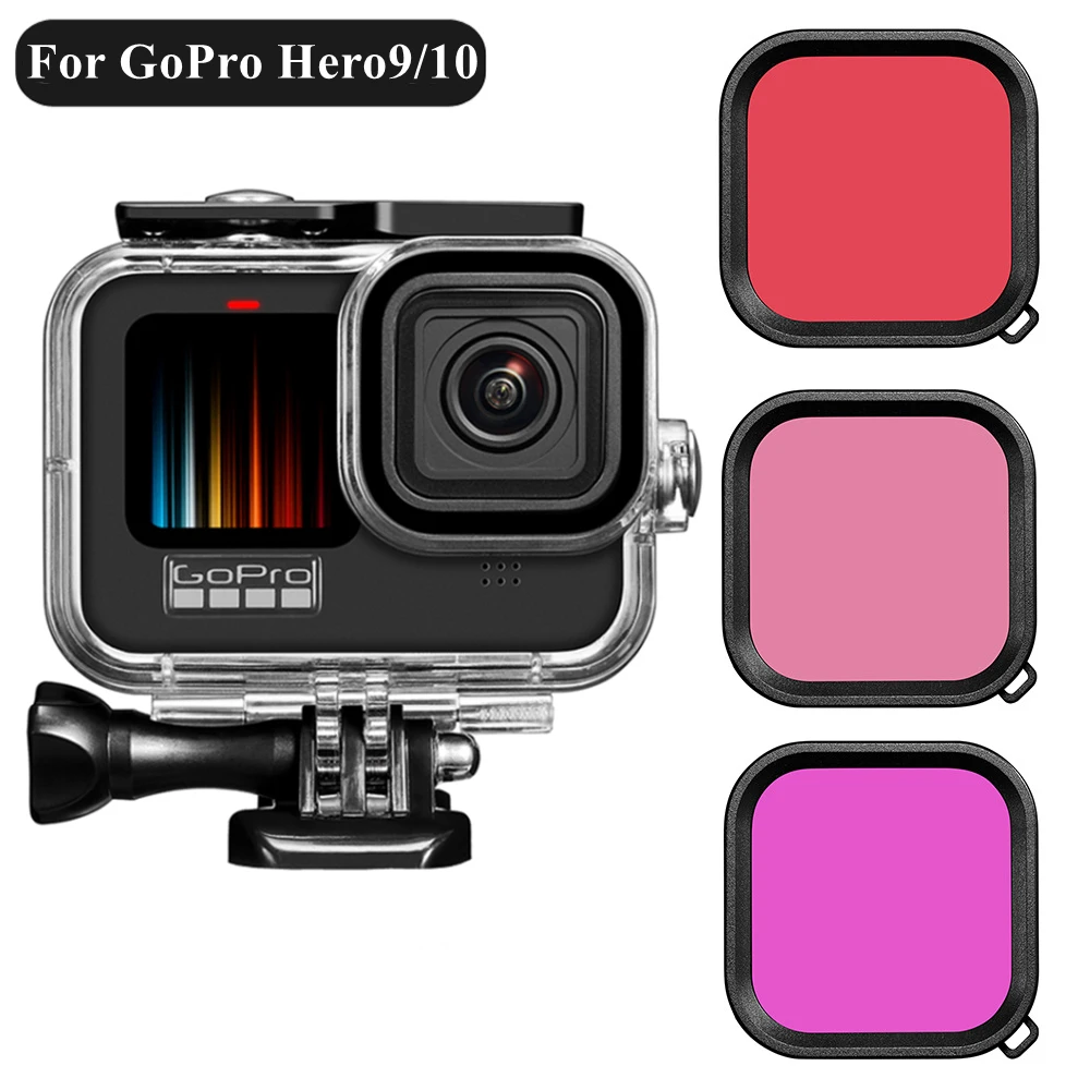 Черный чехол для GoPro Hero 10 9 водонепроницаемый корпус 60 м защитный подводной съемки