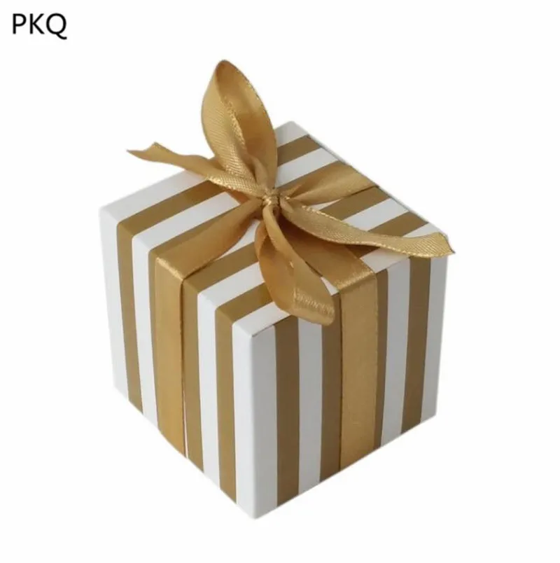 50 шт полосатые картонные бумажные коробки мини для конфет подарочные свадьбы дня