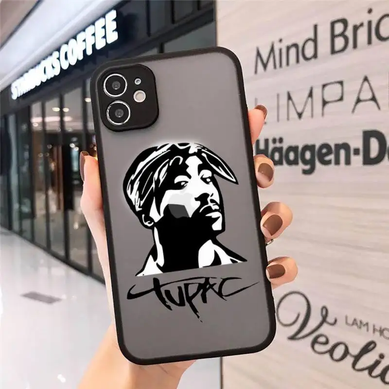 

Rapper 2Pac Tupac Shakur Phone Case For iphone 12 11 8 7 plus mini x xs xr pro max matte transparent cover