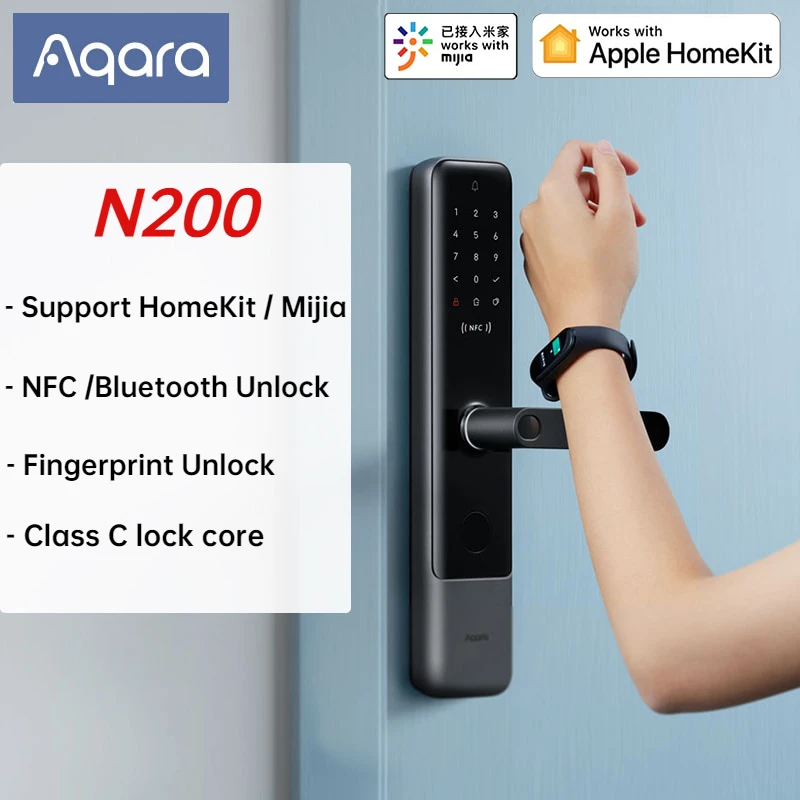 Умный дверной замок AQara N200 3D пароль по отпечатку пальца NFC механический с дверным