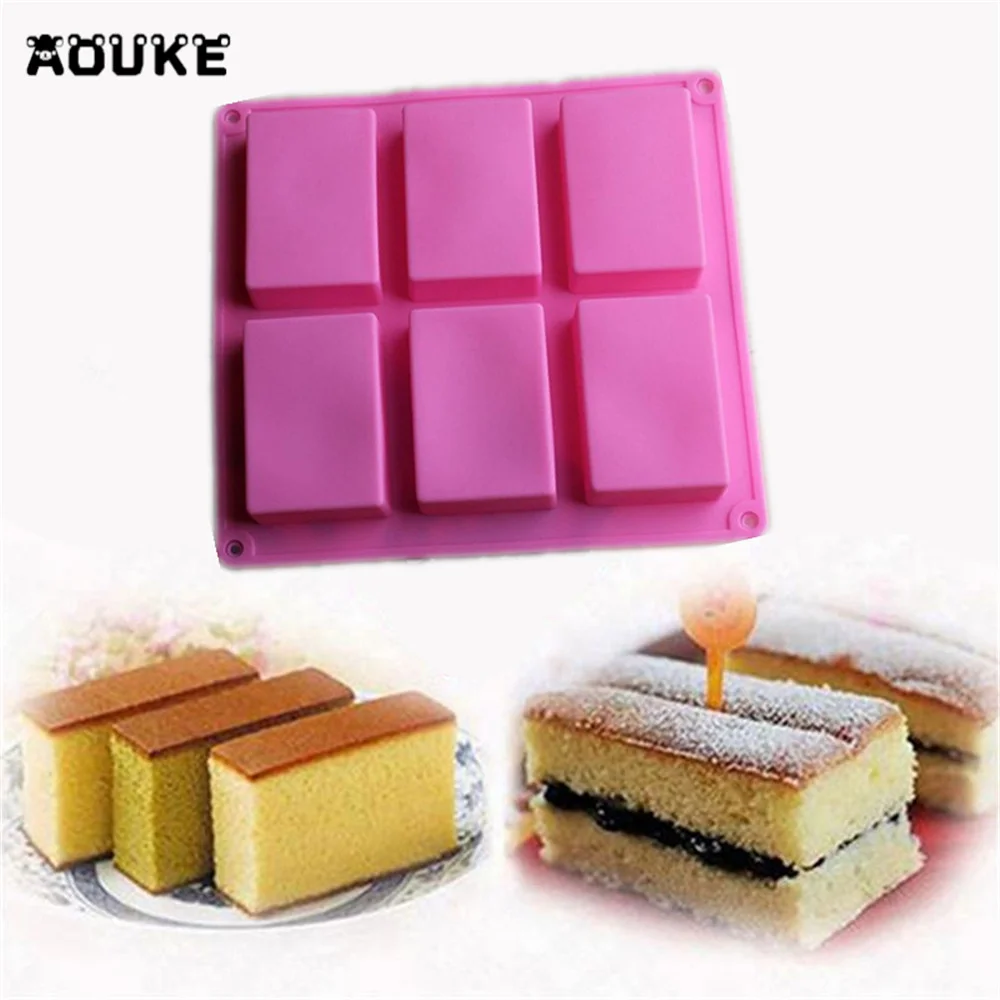 

Aouke 3D Square Cake Chocolate Silicone Mold DIY Cake Baking Accessories Handmade Soap Mold Square Ice Cube Silicone Mold