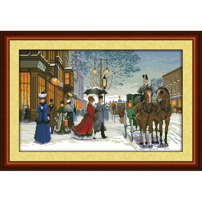 

Everlasting Love Twilight In Foreign Country Ecological Cotton Cross Stitch 11CT Stamped DIY Gift New Year Decorations For Home