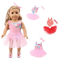 2019 new doll accessories 3 sets swimsuit skirt hair band for 18 inch american doll 43 cm baby doll generation gift