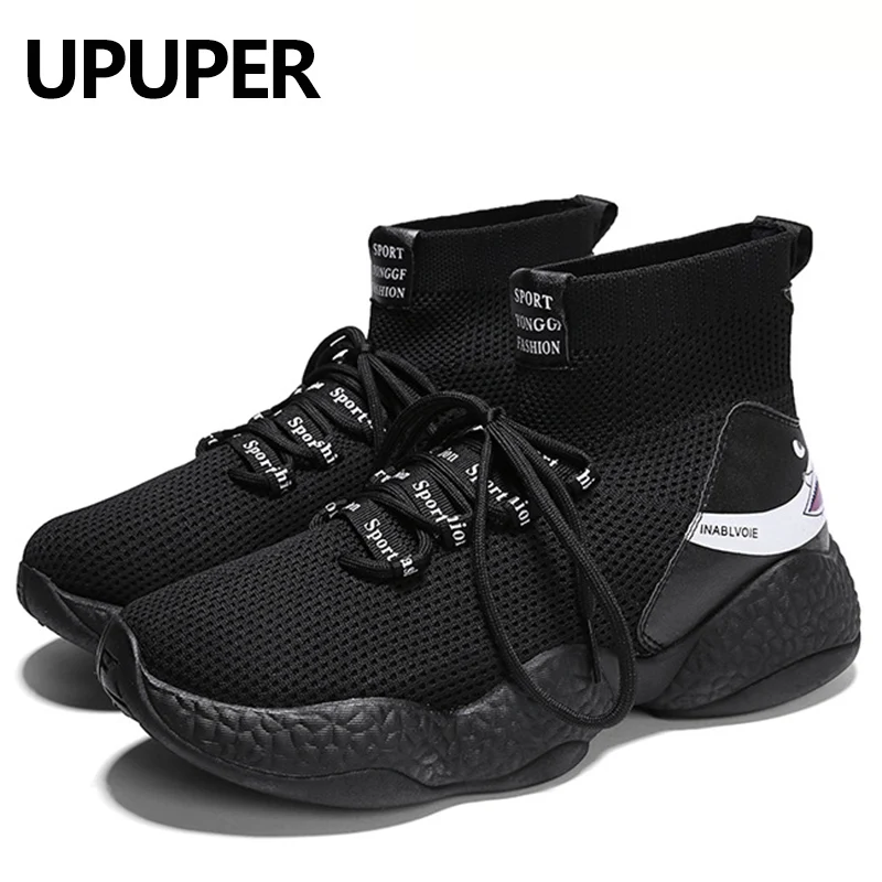 UPUPER Breathable Mesh Man Casual Shoes Winter Fashion Lightweight High-Top Sneakers Men Lace Up | Обувь