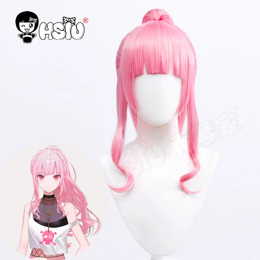 

Mori Calliope Cosplay Wig VTuber Hololive Cosplay HSIU Peach pink ponytail long hair Free Brand wig cap Hololive VTuber wig