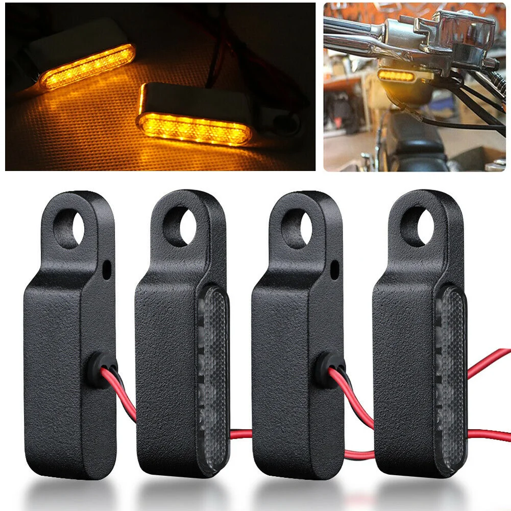 

4x Led Mini Motorcycle Front Rear Turn Signals Indicator Blinker Light Lamp 8mm