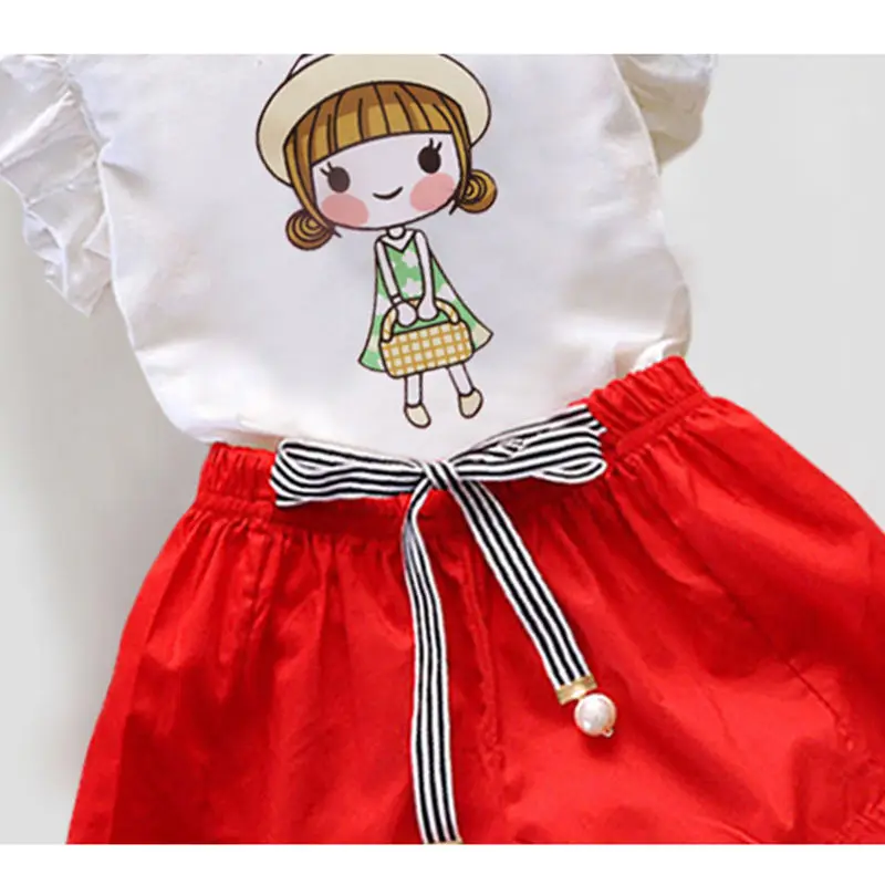 НОВЫЕ комплекты одежды для девочек летние спортивные костюмы детей хлопковые с