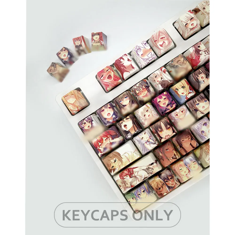 

Ahegao Keycaps 108key PBT Dye Sublimation Hot Swappable Japanese Anime For Cherry Mx Gateron Kailh Switch Mechanical Keyboard
