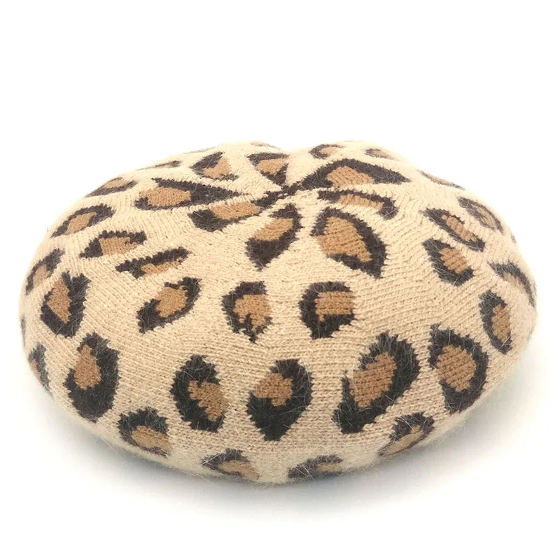 

Ditpossible autumn winter beret caps for women fashion Leopard hats vintage berets gorras
