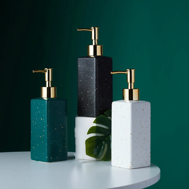 350 мл квадратный круглый керамический дозатор мыла бутылка для шампуня